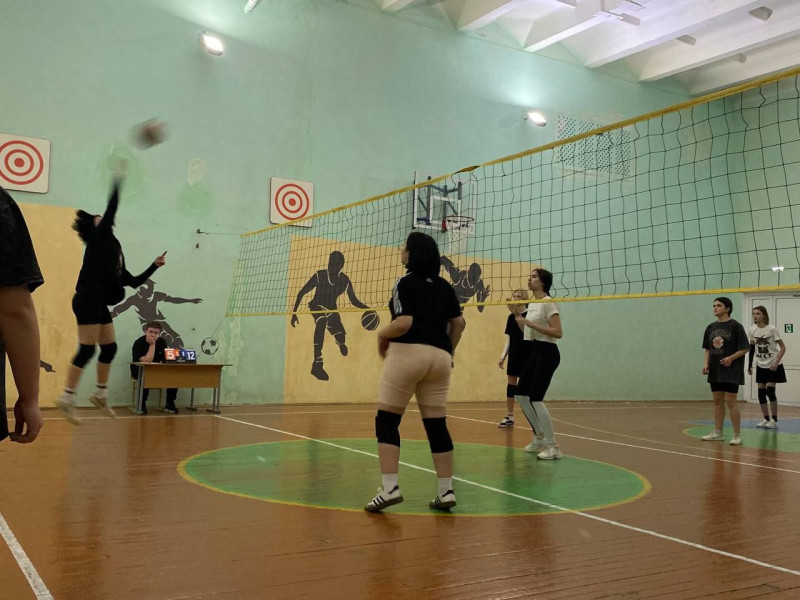 Товарищеская встреча по волейболу среди девушек.